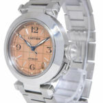 Cartier Pasha C Steel Salmon Grid Dial Ladies 35mm Automatic Watch W31024M7 2324