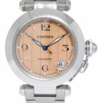 Cartier Pasha C Steel Salmon Grid Dial Ladies 35mm Automatic Watch W31024M7 2324