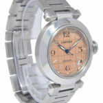 Cartier Pasha C Steel Salmon Grid Dial Ladies 35mm Automatic Watch W31024M7 2324