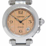 Cartier Pasha C Steel Salmon Grid Dial Ladies 35mm Automatic Watch W31024M7 2324