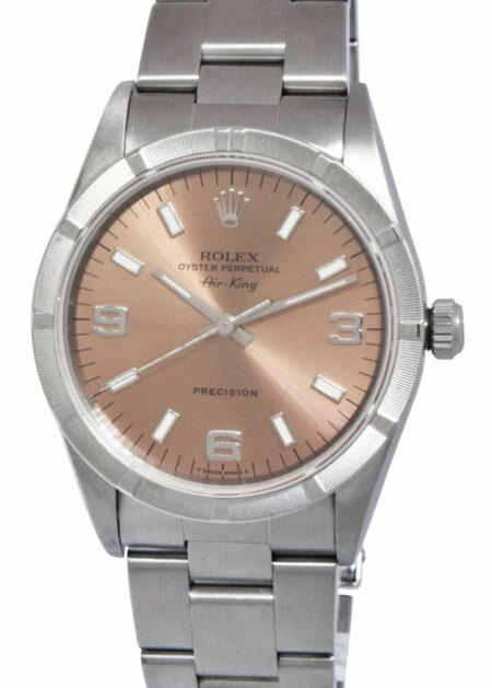 Rolex Air-King Precision Steel Salmon Dial Mens 34mm Automatic Watch T 14010