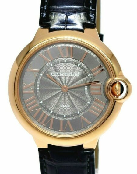 Cartier Ballon Bleu 40mm 18k Rose Gold "LC" Gray Dial Manual Watch B/P WGB0020