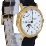 Patek Philippe 5015 Complications 18k YG Mens 35mm White Dial Watch 5015J