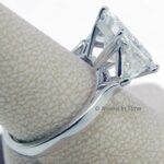 Platinum Ring 5.04 Carat Square  Brilliant Diamond GIA Certificate Size 8