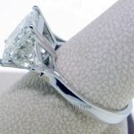 Platinum Ring 5.04 Carat Square  Brilliant Diamond GIA Certificate Size 8