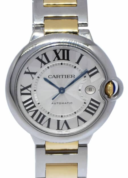 Cartier Ballon Bleu 42mm 18k Yellow Gold 
Steel Mens Automatic Watch 3001