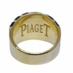 Piaget 18k Yellow Gold Gents Diamond 
Onyx Ring Size 12 / 67 EU