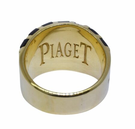 Piaget 18k Yellow Gold Gents Diamond & Onyx Ring Size 12 / 67 EU