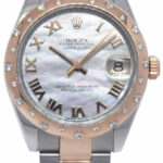 Rolex Datejust 18k Rose Gold/Steel MOP 
Diamond Bezel Ladies 31mm Watch 178341