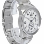 Cartier Calibre Steel Silver Dial Mens 42mm Automatic Watch W7100015 3389