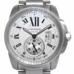 Cartier Calibre Steel Silver Dial Mens 42mm Automatic Watch W7100015 3389