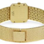 Piaget Rectangle 18k Yellow Gold Diamond Ladies Dress Quartz Watch +Box 8128 A 6