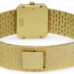 Piaget Rectangle 18k Yellow Gold Diamond Ladies Dress Quartz Watch +Box 8128 A 6