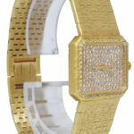 Piaget Rectangle 18k Yellow Gold Diamond Ladies Dress Quartz Watch +Box 8128 A 6