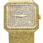 Piaget Rectangle 18k Yellow Gold Diamond Ladies Dress Quartz Watch +Box 8128 A 6