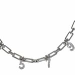 18k White Gold 
Diamond Bracelet with Dangling Numbers