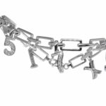 18k White Gold 
Diamond Bracelet with Dangling Numbers