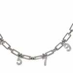 18k White Gold 
Diamond Bracelet with Dangling Numbers