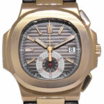 Patek Philippe 5980 Nautilus Chronograph 18k Re Gold Chocolate B/Ps '10 5980R