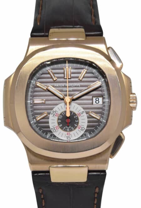 Patek Philippe 5980 Nautilus Chronograph 18k Re Gold Chocolate B/Ps '10 5980R