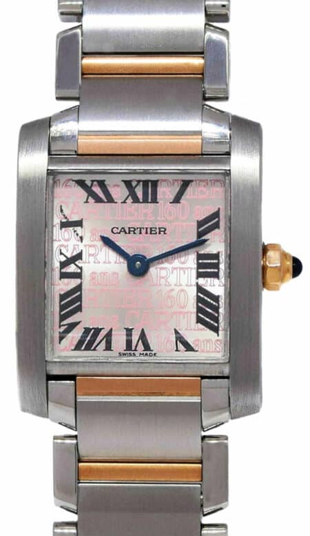 Cartier Tank Francaise 18k Rose Gold/Steel 160th Anniversary Ladies Watch 2384