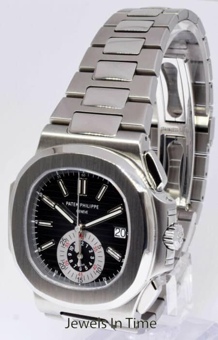 Patek Philippe Nautilus 5980 Chronograph Steel Blue Dial Watch B/P '11 5980/1A