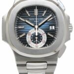 Patek Philippe Nautilus 5980 Chronograph Steel Blue Dial Watch B/P '11 5980/1A