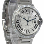 Cartier Ballon Bleu 36mm 18k White Gold Diamond Auto Watch +Box WE96006Z3 3004