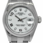 Rolex Date Stainless Steel White Arabic/Index Dial Ladies 26mm Watch B/P K 79240