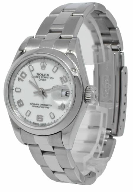 Rolex Date Stainless Steel White Arabic/Index Dial Ladies 26mm Watch B/P K 79240