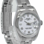 Rolex Date Stainless Steel White Arabic/Index Dial Ladies 26mm Watch B/P K 79240