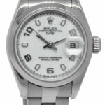 Rolex Date Stainless Steel White Arabic/Index Dial Ladies 26mm Watch B/P K 79240