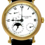 Patek Philippe Complications 18k Yellow Gold Power Reserve Moon Mens Watch 5054J