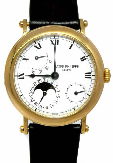 Patek Philippe Complications 18k Yellow Gold Power Reserve Moon Mens Watch 5054J