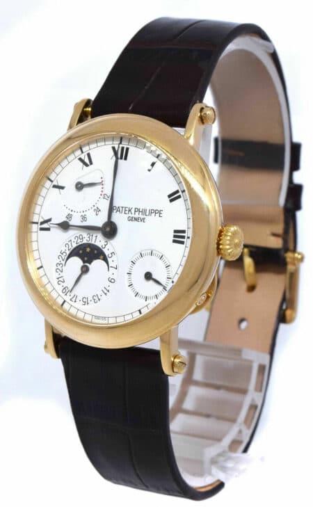 Patek Philippe Complications 18k Yellow Gold Power Reserve Moon Mens Watch 5054J