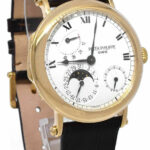 Patek Philippe Complications 18k Yellow Gold Power Reserve Moon Mens Watch 5054J