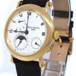 Patek Philippe Complications 18k Yellow Gold Power Reserve Moon Mens Watch 5054J