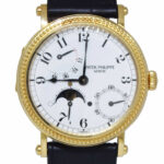 Patek Philippe 5015 Complications 18k Yellow Gold Mens 35mm Watch B/P 5015J