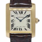 Cartier Tank Francaise Midsize 18k Yellow Gold Ladies Quartz Watch on Strap 1821