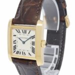 Cartier Tank Francaise Midsize 18k Yellow Gold Ladies Quartz Watch on Strap 1821