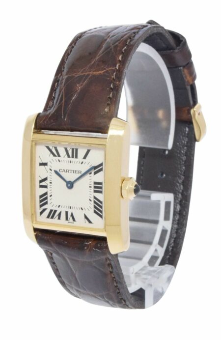 Cartier Tank Francaise Midsize 18k Yellow Gold Ladies Quartz Watch on Strap 1821