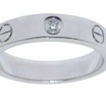 Cartier Love Ring 18k White Gold Wedding Band Size 51 B4050551