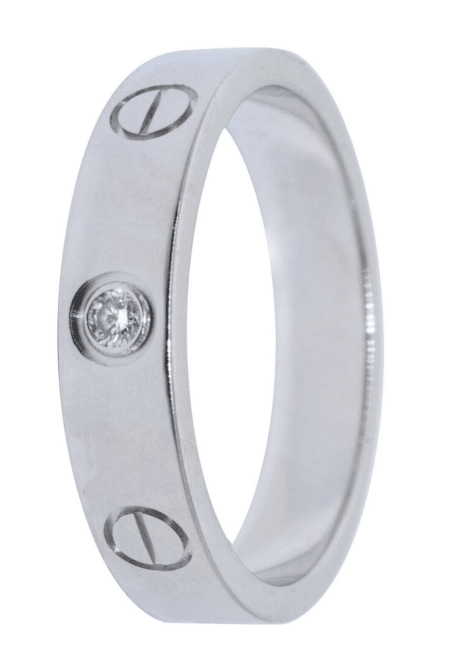 Cartier Love Ring 18k White Gold Wedding Band Size 51 B4050551