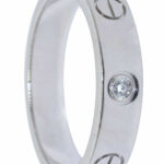 Cartier Love Ring 18k White Gold Wedding Band Size 51 B4050551