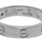 Cartier Love Ring 18k White Gold Wedding Band Size 51 B4050551