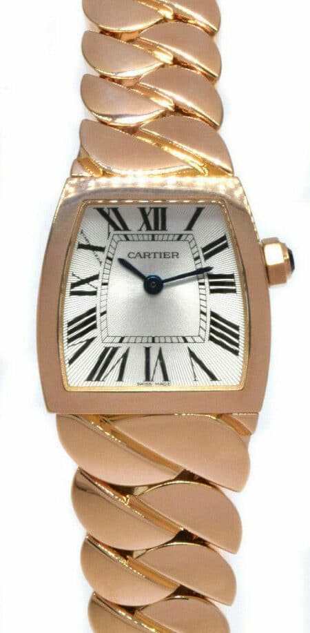 Cartier La Dona 18k Rose Gold Silver Roman Dial Ladies 22mm Quartz Watch 2904