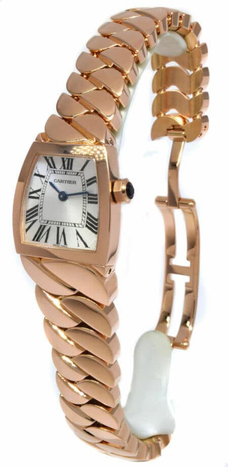 Cartier La Dona 18k Rose Gold Silver Roman Dial Ladies 22mm Quartz Watch 2904