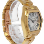 Cartier Roadster Date 18k Yellow Gold Silver Roman Dial Ladies Quartz Watch 2676