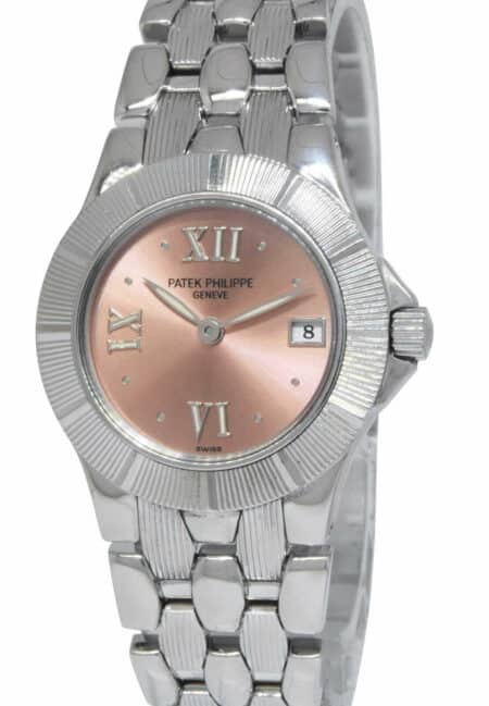 Patek Philippe Neptune 4880 Steel Salmon Dial Ladies 27mm Quartz Watch 4880/1A