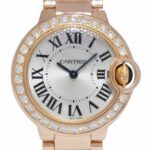 Cartier Ballon Bleu 28mm 18k Rose Gold Diamond Ladies Quartz Watch WJBB0015 3007